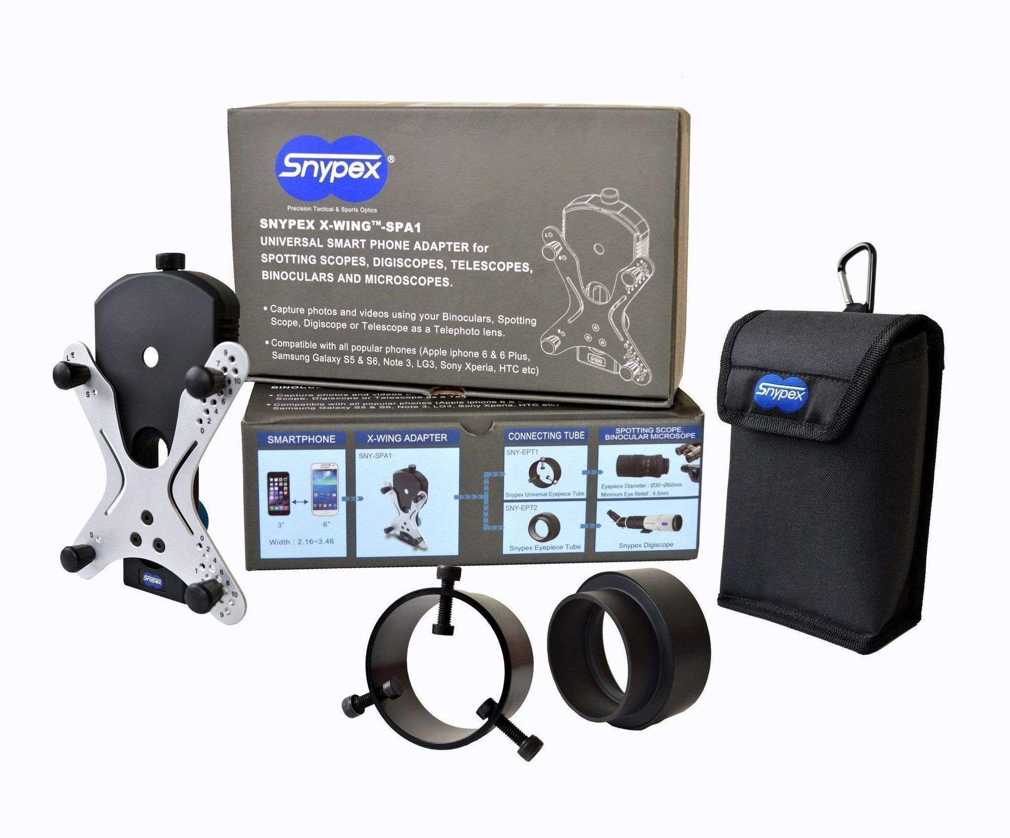 Snypex Digiscoping Universal Cell Phone Adapter Mount X-Wing All In One - SNYPEX